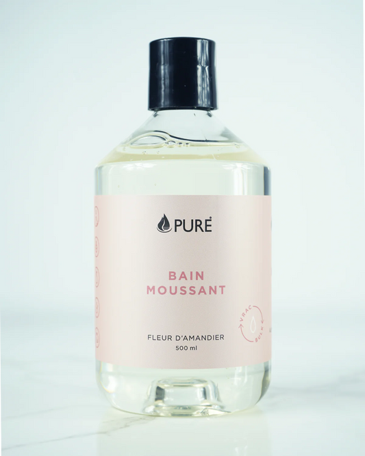 Bain moussant naturel et hydratant de la marque québécoise PURE