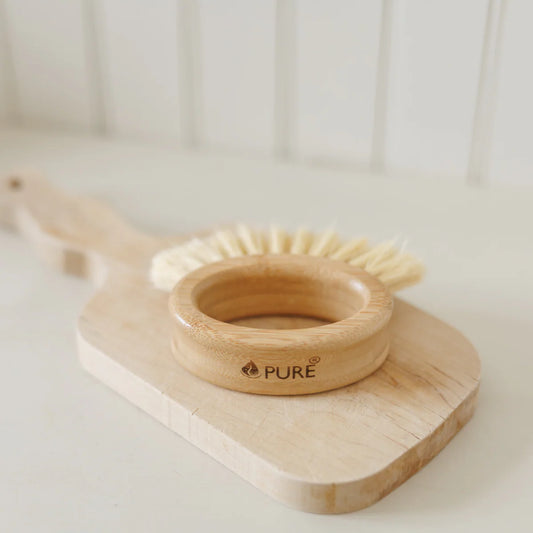 Brosse à récurer multi-usages en bambou et fibres de palmier