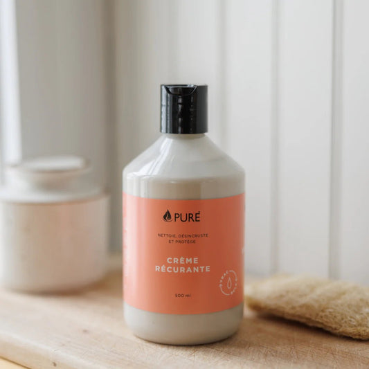 Crème récurante écologique de la marque PURE pour nettoyer et polir